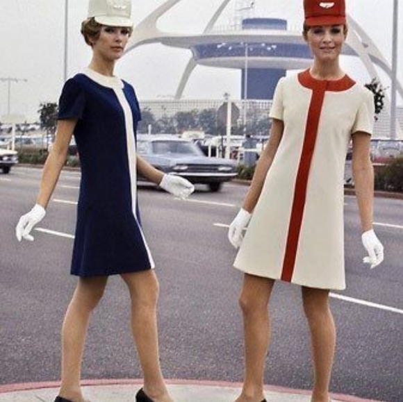 Pop England  Retro Blue Embroidered Mini Dress - Picture 5 of 7